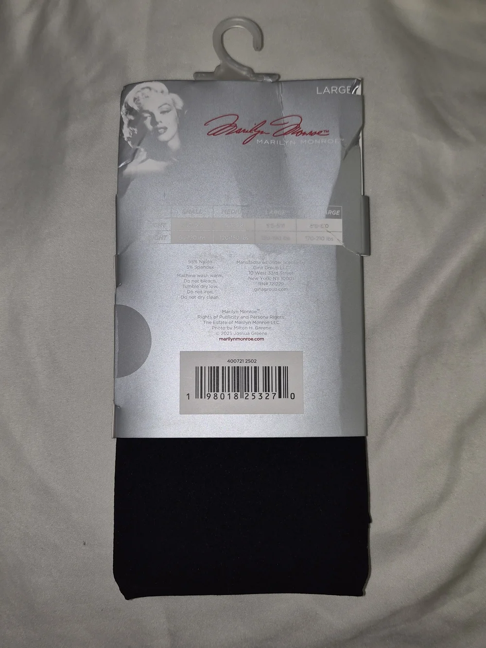 NWT Marilyn Monroe Black Opaque Tights Classic Hosiery #0475